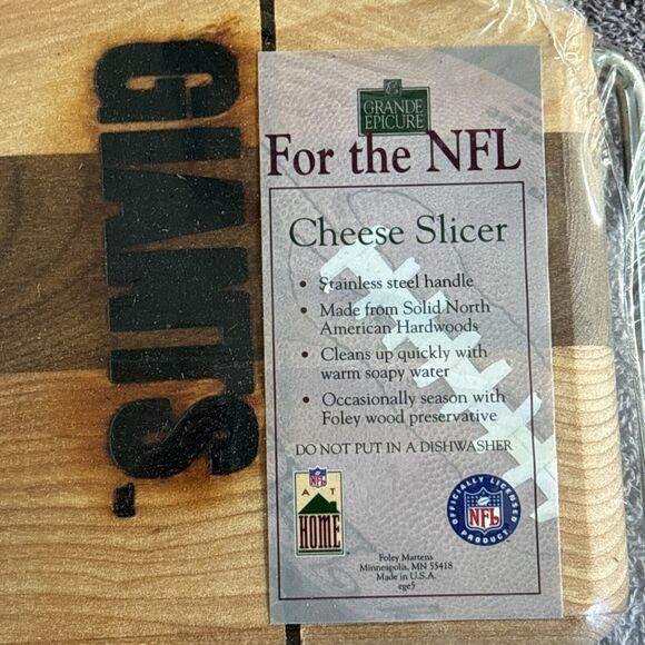 Grande Epicure For The NFL - Cheese Slicer Board Cutting Board NY GIANTS - Picture 2 of 5